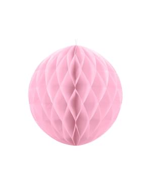 Sokasta papirna krogla v pastelno rožnati barvi z merami 20 cm