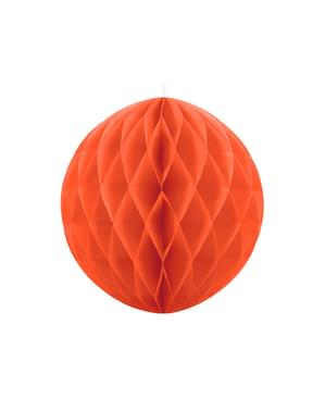 Bola kertas Honeycomb berwarna oranye berukuran 30 cm