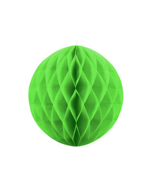 Bola kertas Honeycomb berwarna hijau muda berukuran 30 cm