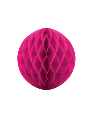 Bola kertas Honeycomb berwarna merah muda gelap berukuran 40 cm