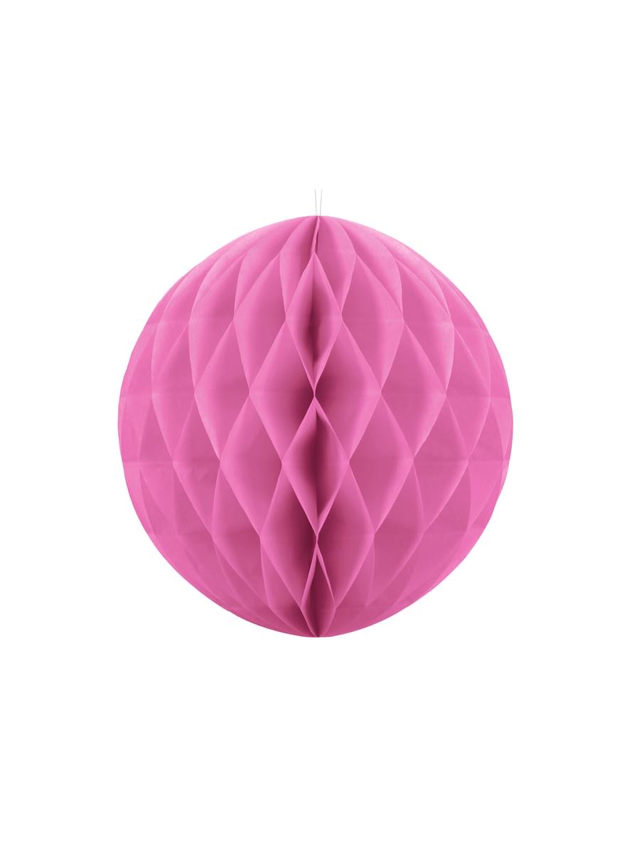 Honingraat papieren bol in roze van 40 cm