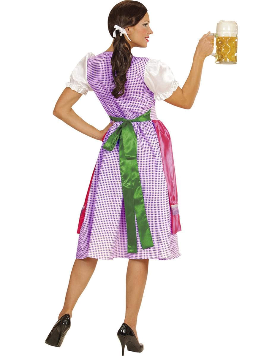 Kostume med dirndl lyserød-grøn til kvinder