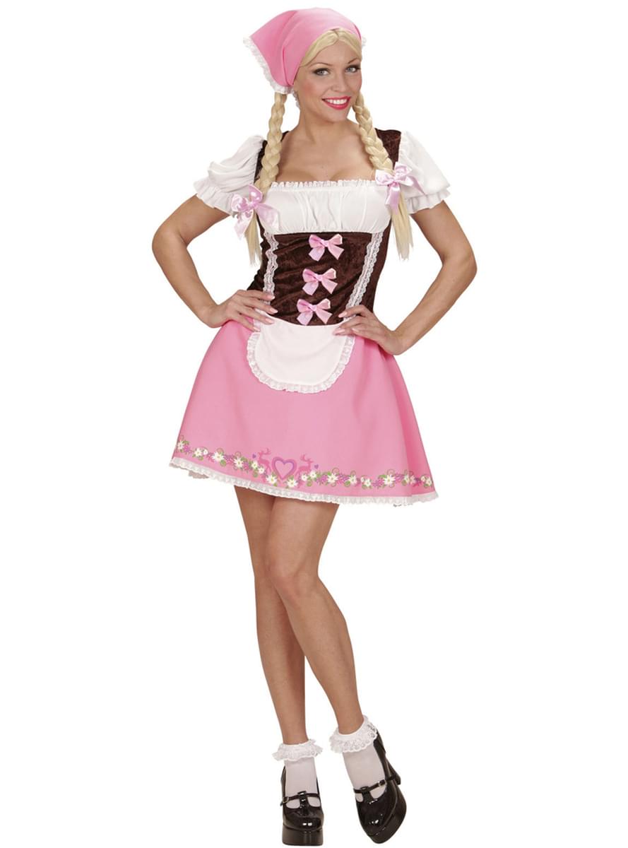Bayersk tjej Rosa Maskeraddräkt Dam