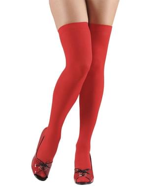 Womens Plus Size 70 DEN Red Tights