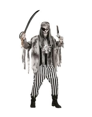 Fato de pirata dos sete mares zombie para homem