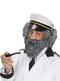 Barba con bigote gris de marinero para hombre