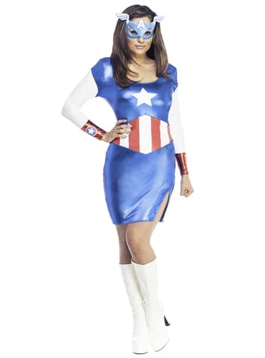 Captain America classic dress costume for a woman