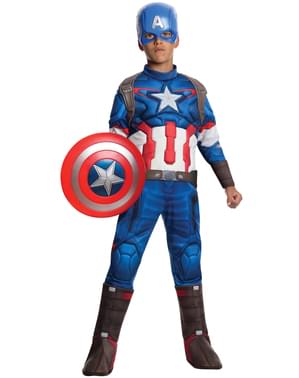 Kostum Avengers Age of Ultron deluxe Captain America untuk seorang anak