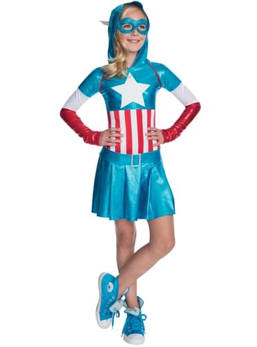 Captain America dress costume for a girl