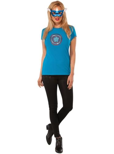 Kit disfraz de Capitán América Marvel para mujer