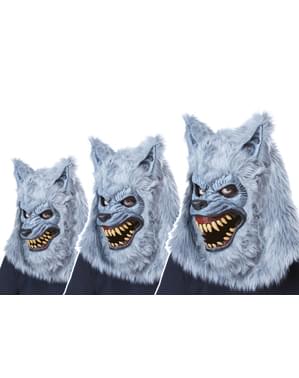 Grå ani-motion varulvemaske til voksne