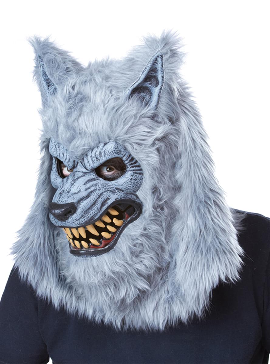 Grå ani-motion varulvemaske til voksne