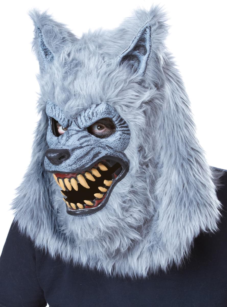 Grå ani-motion varulvemaske til voksne