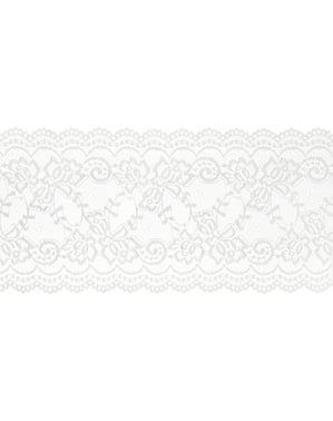 Dekorasi renda off-white berukuran 15 cm untuk meja