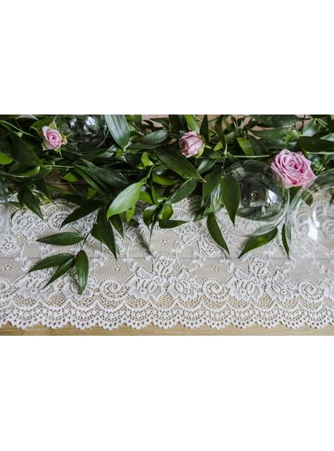 Dekoracyjna biała koronka na stół 15cm
