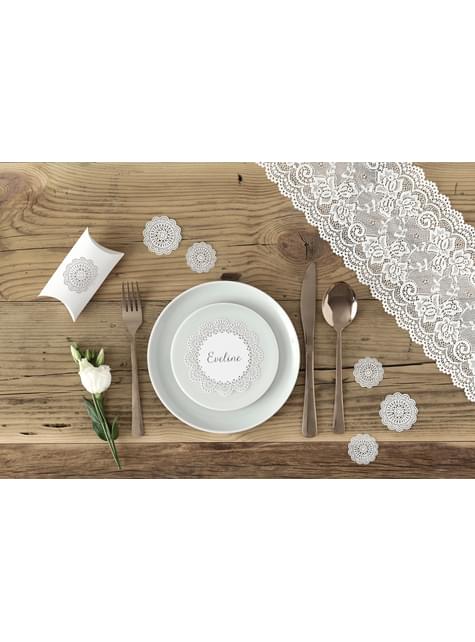 Dekoracyjna biała koronka na stół 15cm