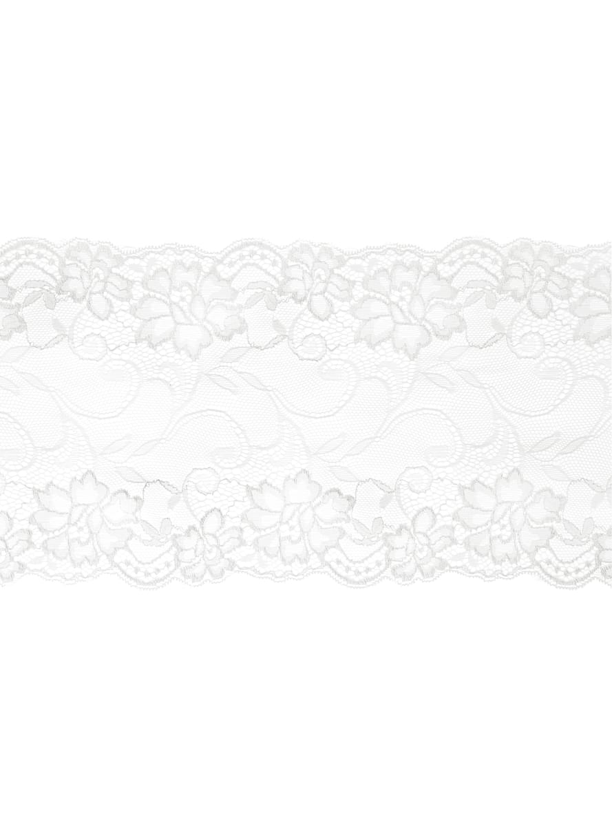 Dantelă decorativă albă de 18 cm pentru masă