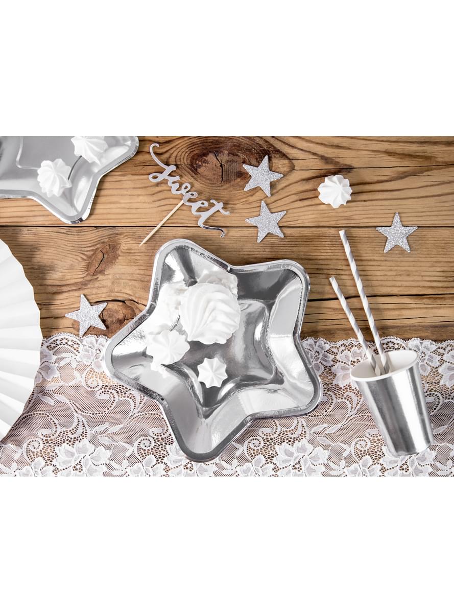 Dantelă decorativă albă de 18 cm pentru masă