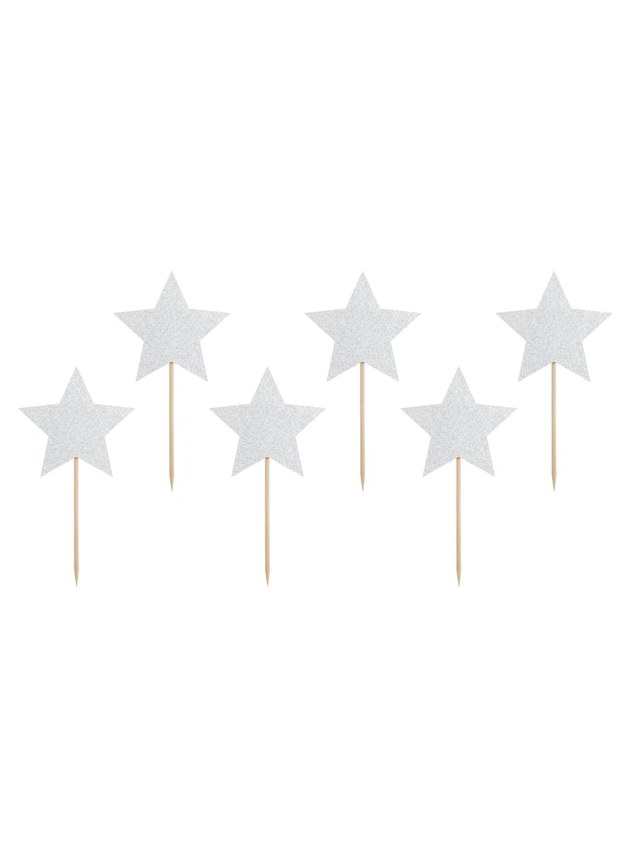 6 Silver Star Food Picks - Unicorn Колекція