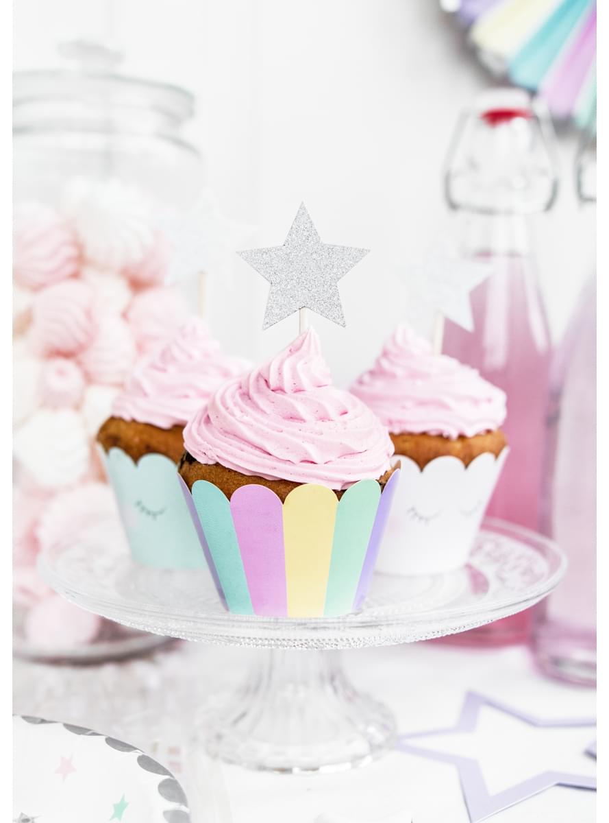 6 piques étoiles argentées - Unicorn Collection