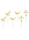 6 piques diverses formes communion dorés - First Communion