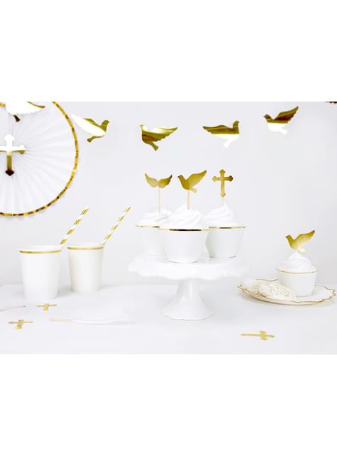 Kommunions Deko-Stick Set 6-teilig gold verschiedene Modelle - First Communion
