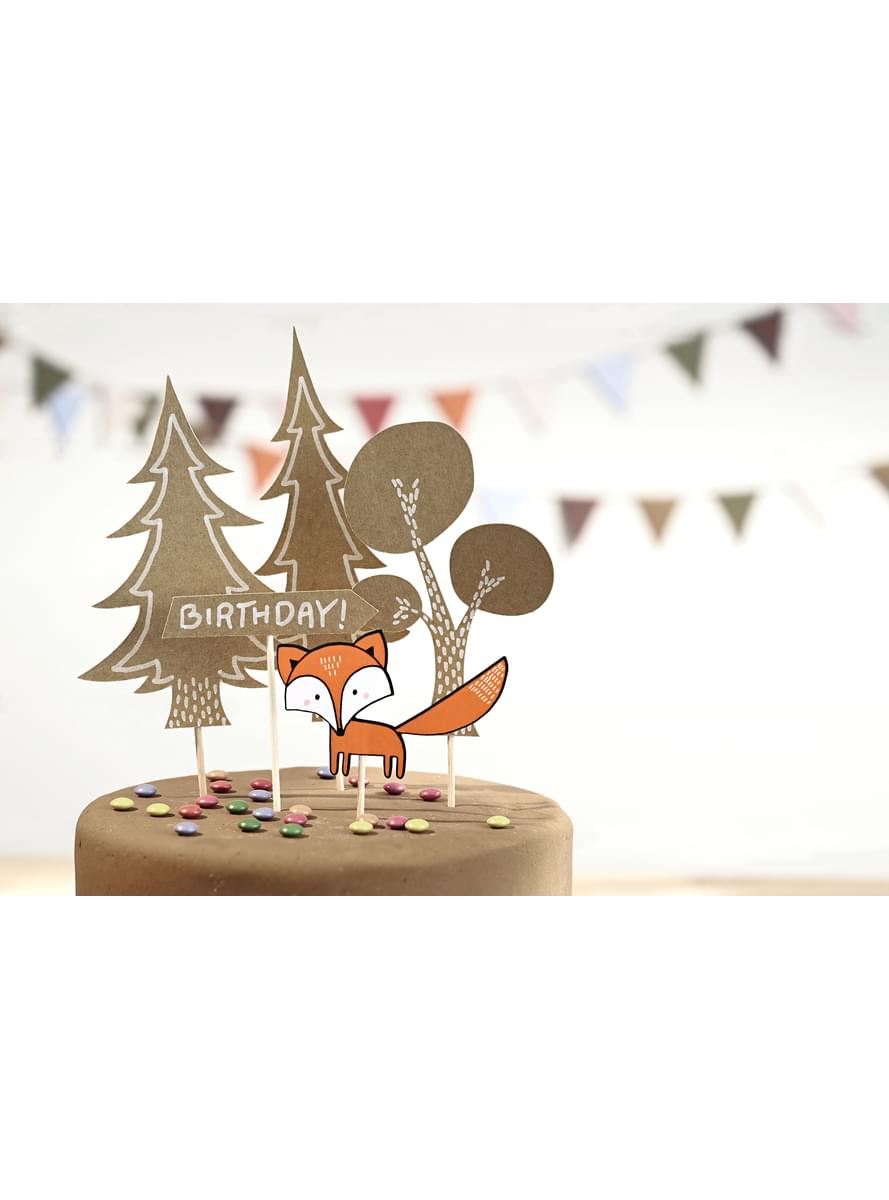 5 διακοσμήσεις για τούρτα από χαρτί - Woodland Collection