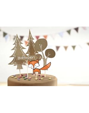 5 Assorterede Kage Toppers - Woodland Collection