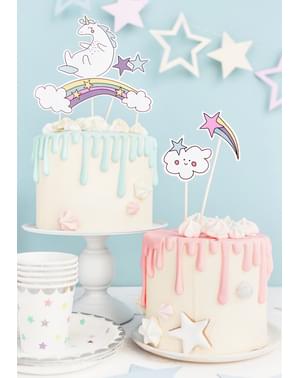 5 Assorterede Enhjørning Kage Toppers - Unicorn Collection