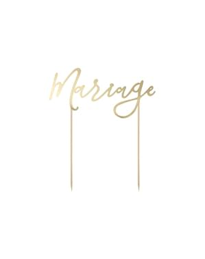 Украса за торта „Marriage“ – White & Gold Wedding