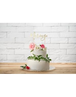 「結婚」ケーキデコレーション - ホワイト＆ゴールドウェディング