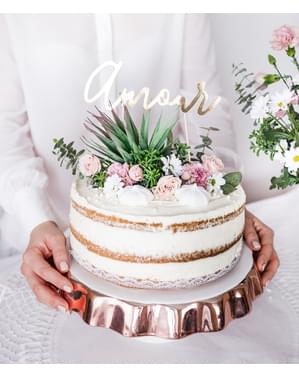 Dekorasi kue "Amour" - White & Gold Wedding
