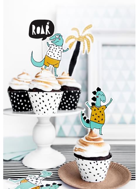 Set 5 různých napichovacích dekorací na dort ve tvaru dinosaura - Dinosaur Party