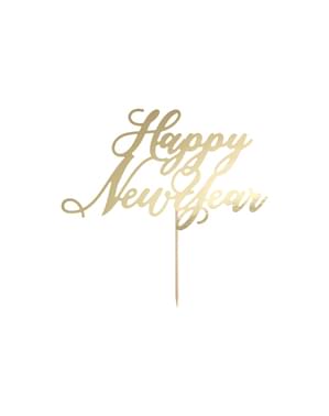 „Sretna Nova godina” torta ukras u zlatu - Nova godina