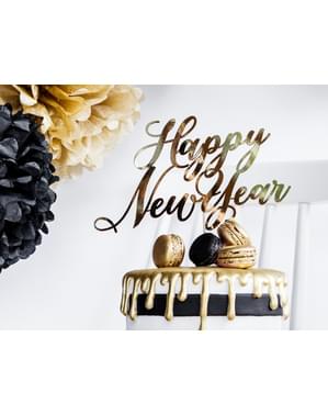 Златиста украса за торта „Happy New Year“ – New Year