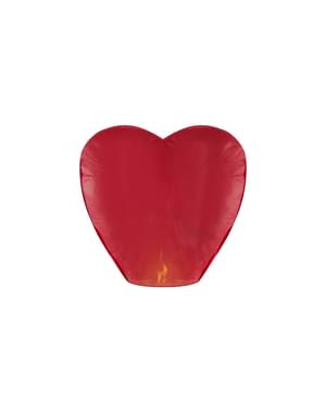 Bir kalp şeklinde büyük kırmızı fener