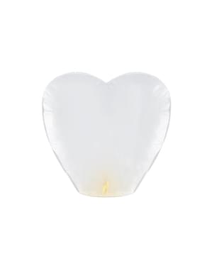 Grand lampion blanc en forme de coeur