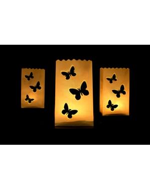 10 Lampionnen met uitgesneden vlinders