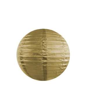 Lentera kertas berwarna emas berukuran 20 cm