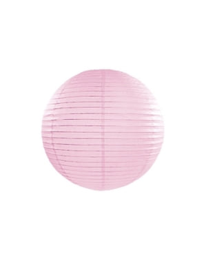Lentera kertas berwarna pink muda berukuran 35 cm