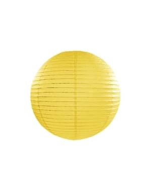 Papirlanterne i gul måler 35 cm