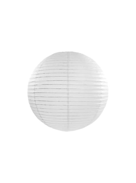 Papirlanterne i hvid måler 45 cm