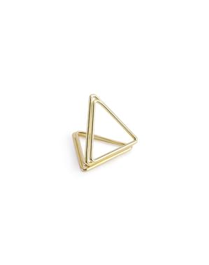 10 porte-nom triangle doré pour la table