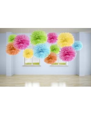 Deko Pompom aus Papier rosa 25 cm