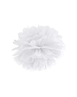 Kertas pom-pom dekoratif berwarna putih berukuran 25 cm