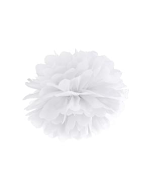 Pompon decorativo bianco di 25 cm di carta