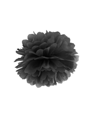 Kertas pom-pom hias berwarna hitam berukuran 25 cm