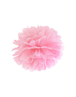 Kertas pom-pom dekoratif berwarna pastel pink berukuran 25 cm