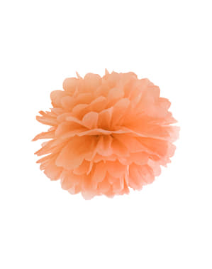 Kertas pom-pom dekoratif berwarna oranye berukuran 35 cm