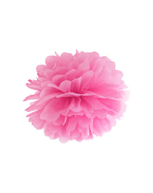 Kertas pom-pom dekoratif warna pink berukuran 35 cm